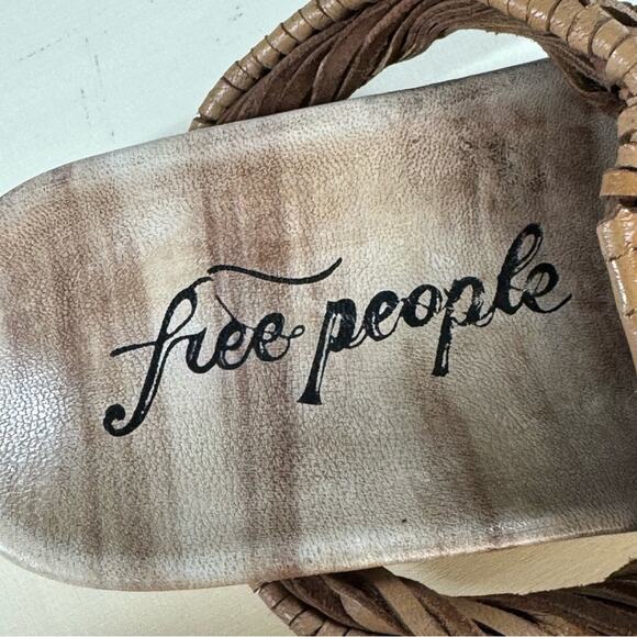 Free People Ivy Leather Woven Flip Flop Sandals - Picture 5 of 5